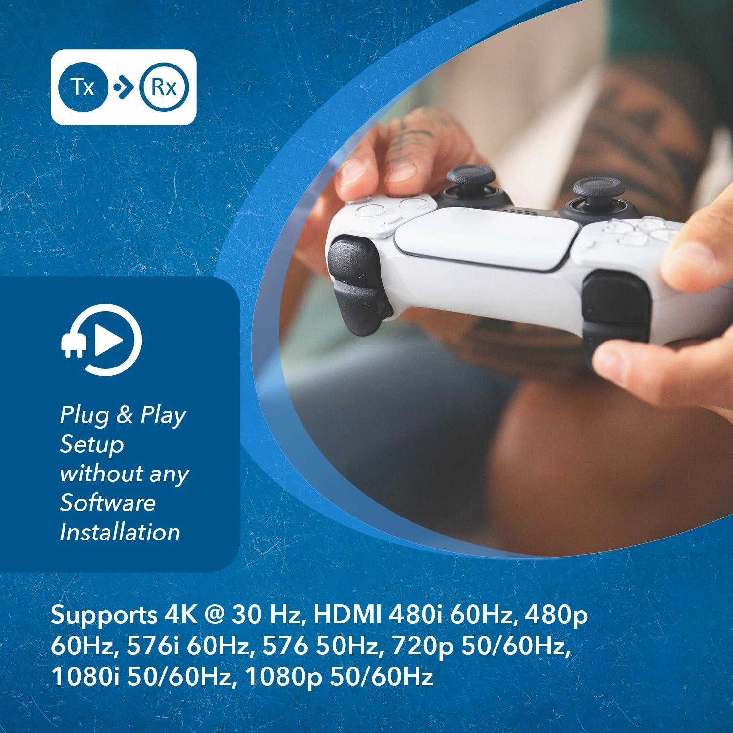 4K Wireless HDMI Transmitter & Receiver Extender by OREI - Up to 100 Feet - 0 Latency - Perfect for Streaming from Laptop. PC. Cable. Netflix. YouTube. PS4 to HDTV/Projector (WUHD-PRO100-K)