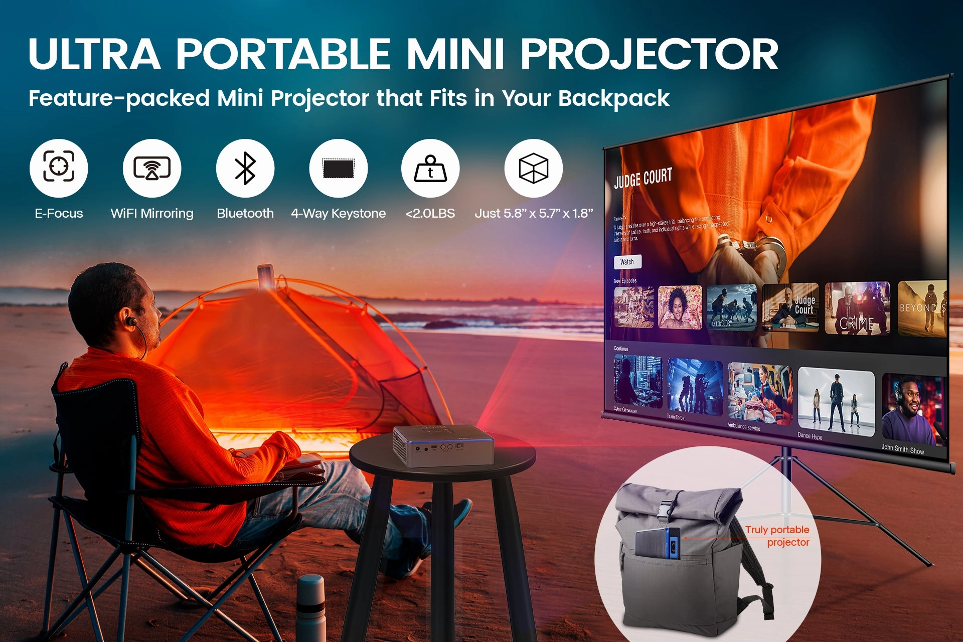 AAXA M8 Laser Smart Projector. 1080P Native. 1200 Lumens. USBC & Wireless Mirroring. Android onboard