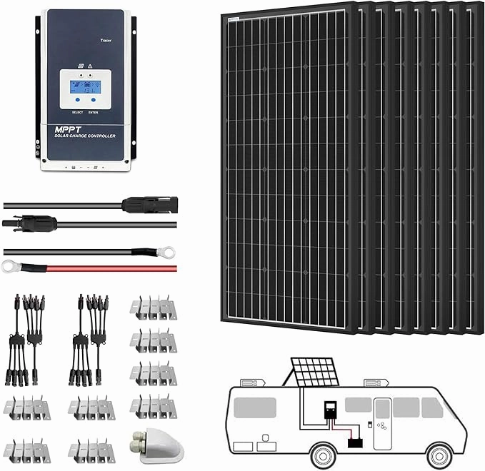 Acopower 100w mono kitAll Black 800w 60A