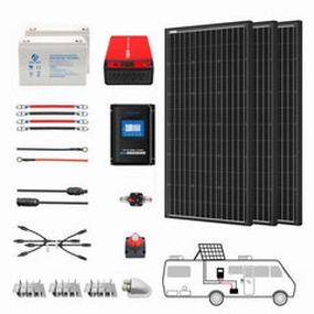 Acopower 100W monoRV SystemGel Battery 200ah1.5kw 300w