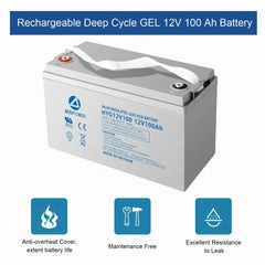 Acopower 100W monoRV SystemGel Battery 200ah1.5kw 300w