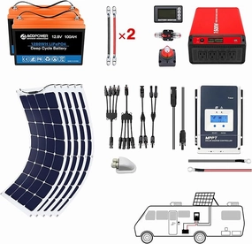 Acopower 110w flex 200Ah/1.5kW(2x100Ah) Li200Ah F550w