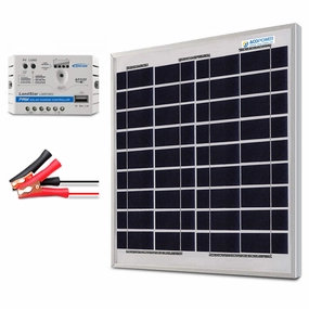 Acopower 15W 12V Solar Charger Kit. 5A Charge Controller with Alligator Clips