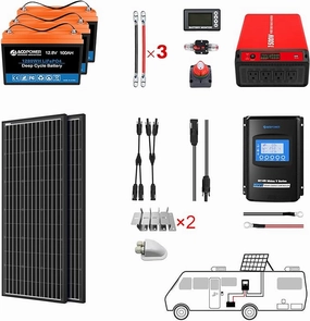 Acopower 200W mono200w Mono300Ah(3x100Ah) Li300Ah M400w