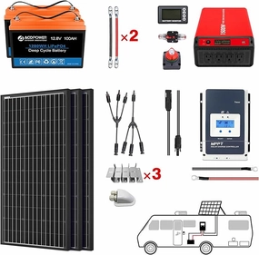 Acopower 200W mono200w Mono 200Ah(2x100Ah) Li200Ah M600w