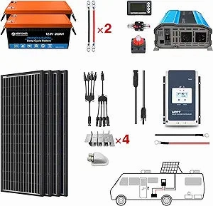 Acopower 200w Mono400Ah(2x200Ah) Li400Ah M800w