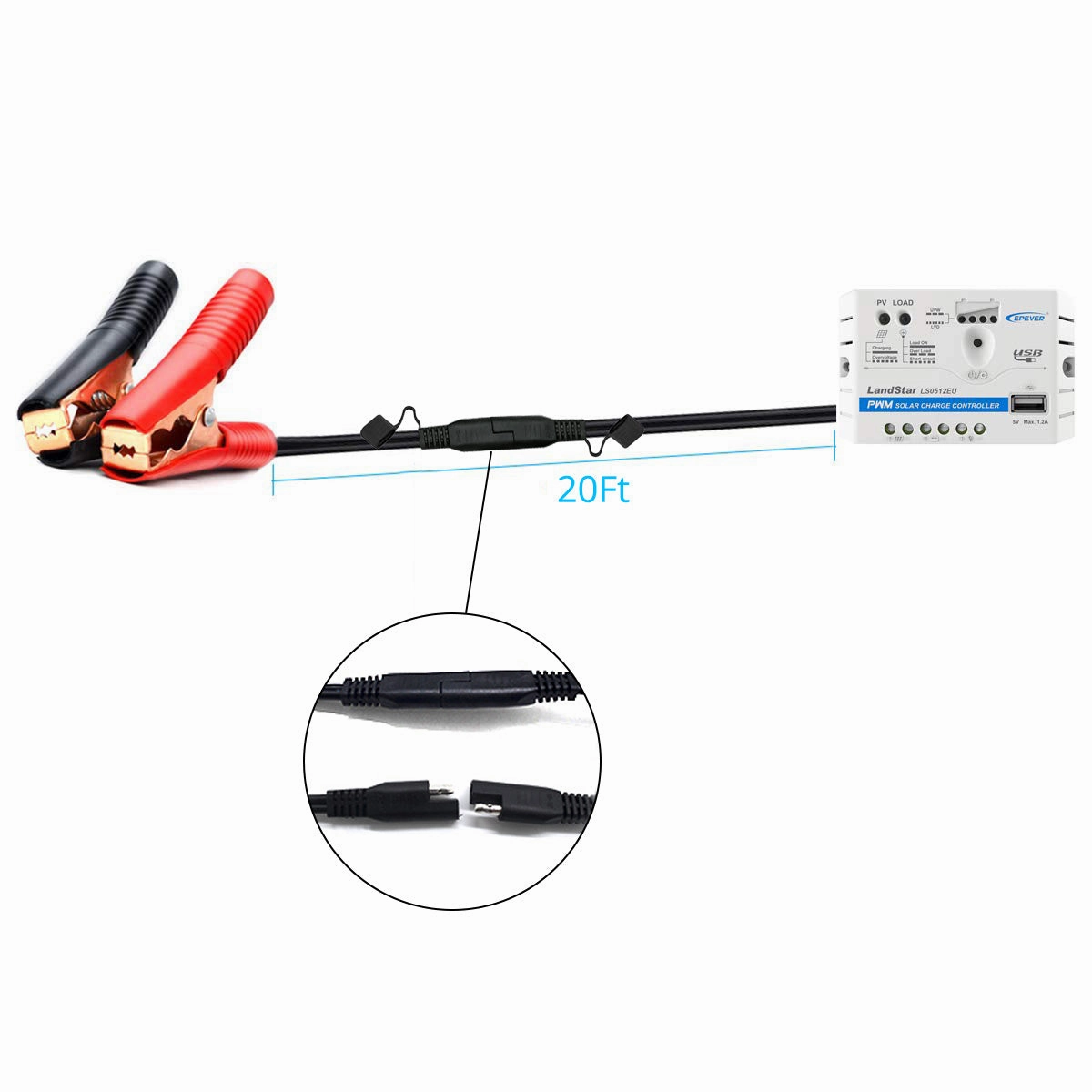 Acopower 25W Off-grid Solar Kits. 5A charge controller with SAE connector