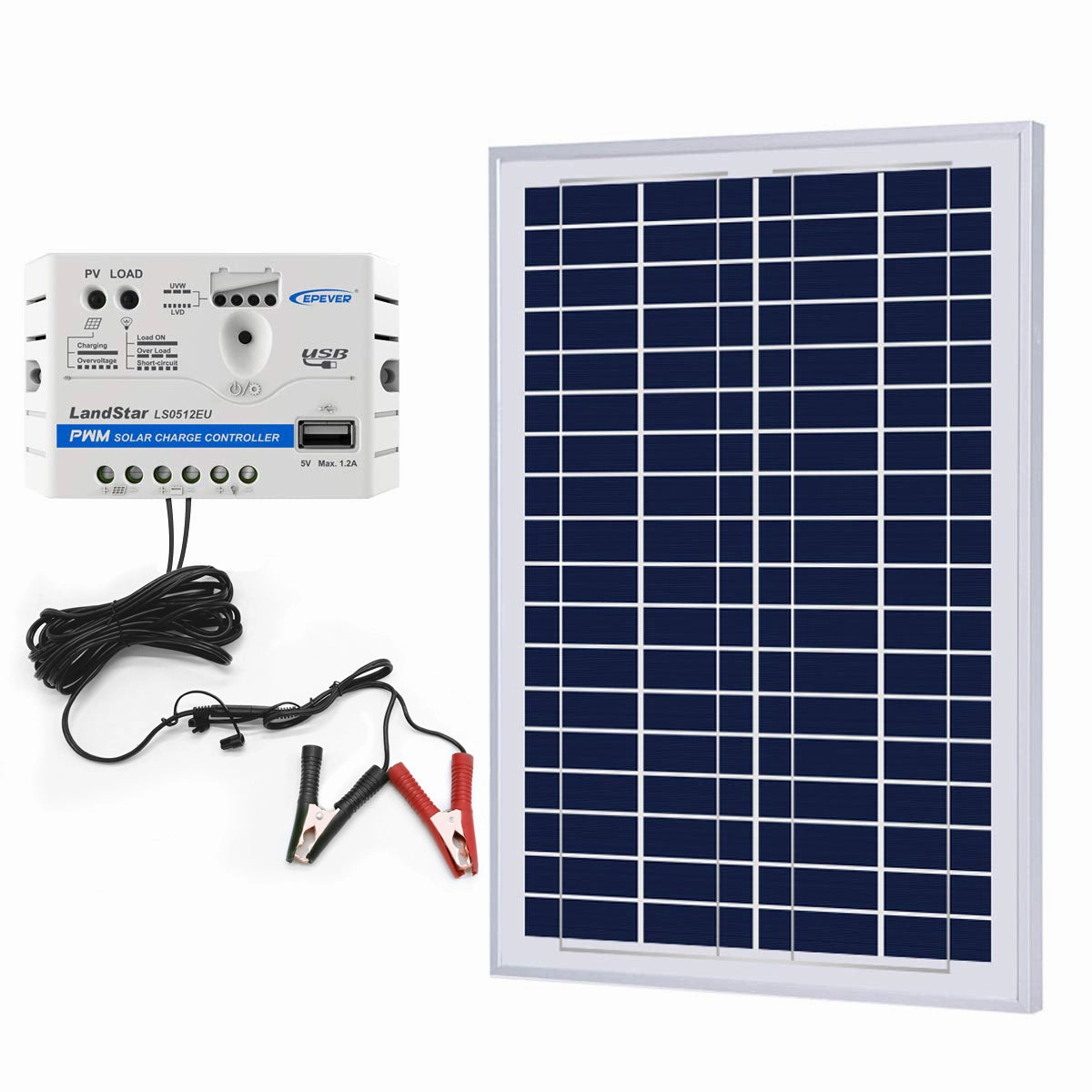 Acopower 25W Off-grid Solar Kits. 5A charge controller with SAE connector