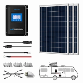 ACOPOWER 300W 12V Poly Solar RV Kits. 30A MPPT Charge Controller
