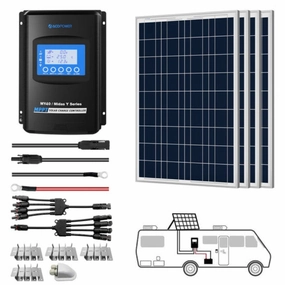 ACOPOWER 400W 12V Poly Solar RV Kits. 40A MPPT Charge Controller
