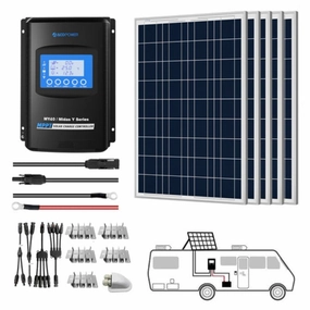 ACOPOWER 500W 12V Poly Solar RV Kits. 40A MPPT Charge Controller