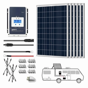 ACOPOWER 600W 12V Poly Solar RV Kits. 50A MPPT Charge Controller (6x100W 50A)