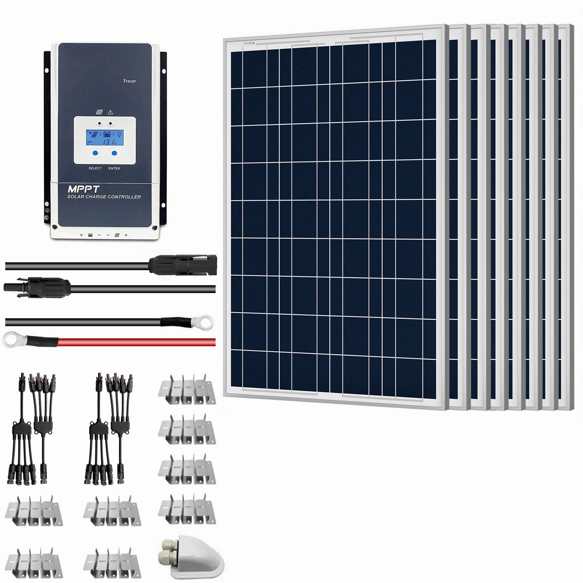 ACOPOWER 8x100W 12V Poly Solar RV Kits. 60A MPPT Charge Controller (800W 60A)