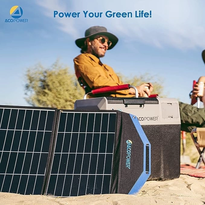 Acopower Battery Fridge30/32 Quarts Bundel with Panel