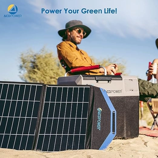 Acopower Battery Fridge50/52 Quarts Bundel with Panel