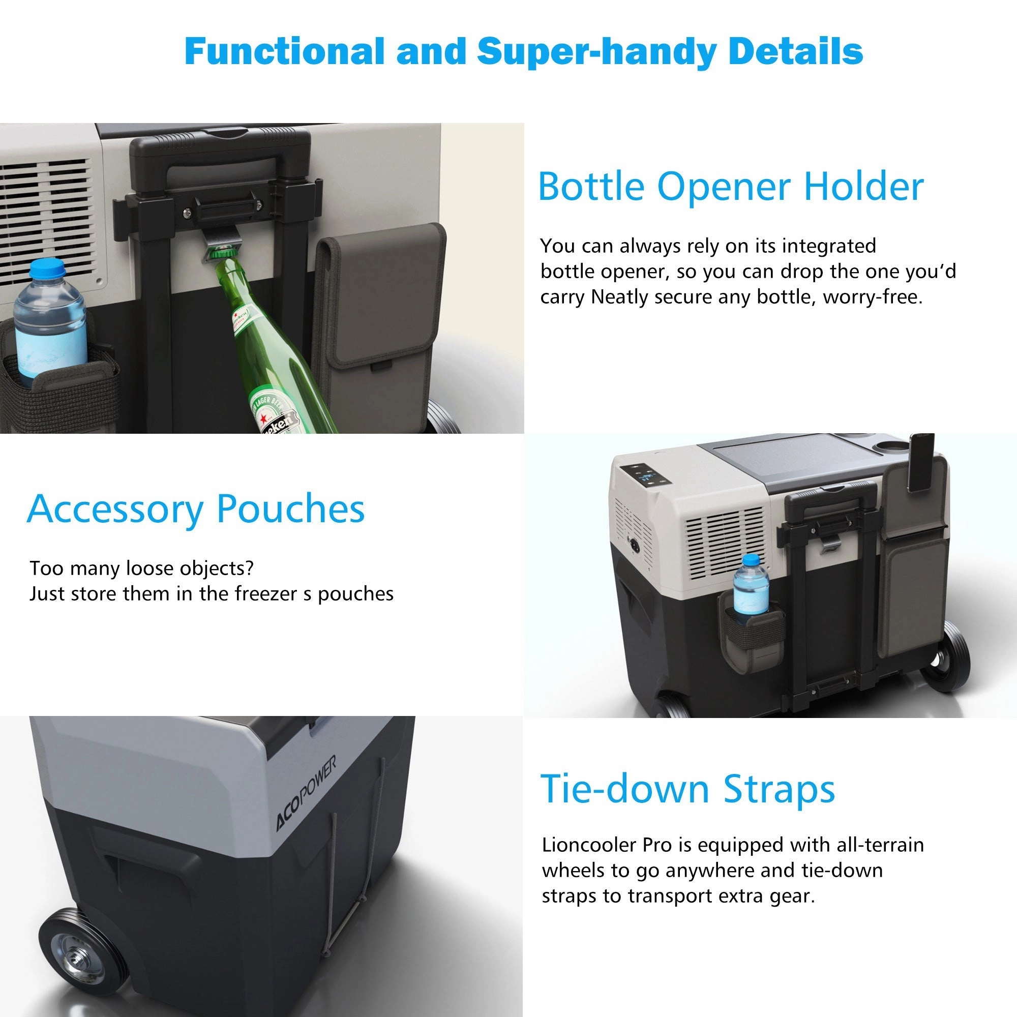 Acopower LionCooler Pro Portable Solar Fridge Freezer. 32 Quarts  With Battery