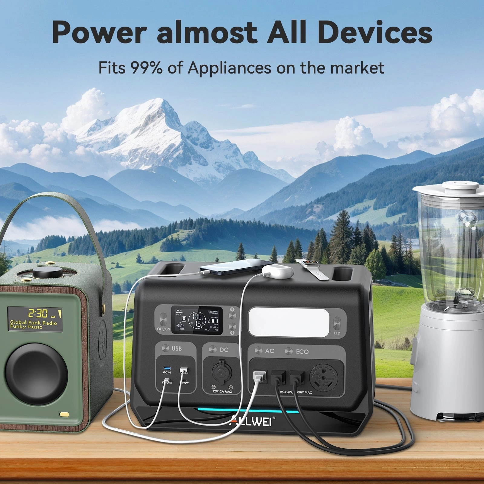 ALLWEI PPS2400 2* B200 PRO | Home Battery Backup up to 6kWh