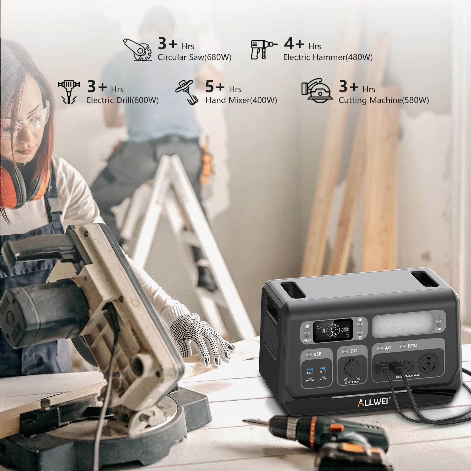 ALLWEI PPS2400 3* B200 PRO | Home Battery Backup up to 8kWh
