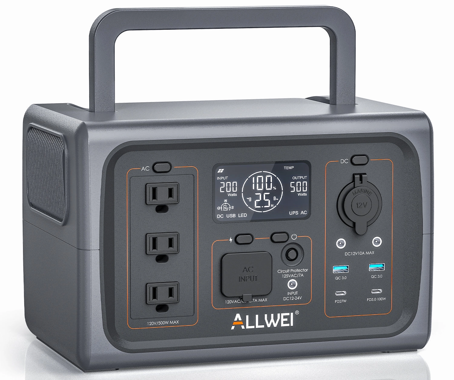 ALLWEI PPS600  Portable Power Station 500W | 512Wh