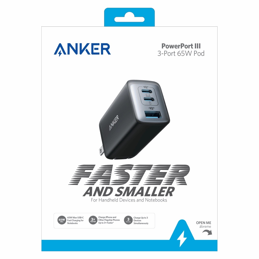 Anker 65W 3 Port Wall Charger