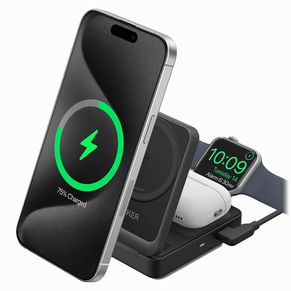 Anker MagGo 3-in-1 Wireless Charging Station Black