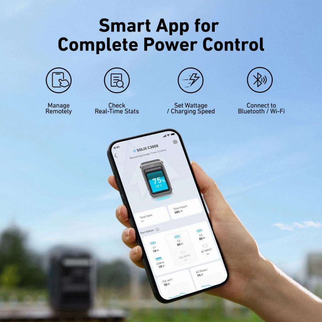 Anker SOLIX C300X Portable Power Station - 288Wh | 300W with Carry Strap