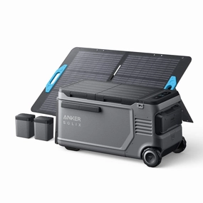 Anker SOLIX EverFrost 2 58L Electric Cooler   2* 288Wh Batteries  100W Solar Panel