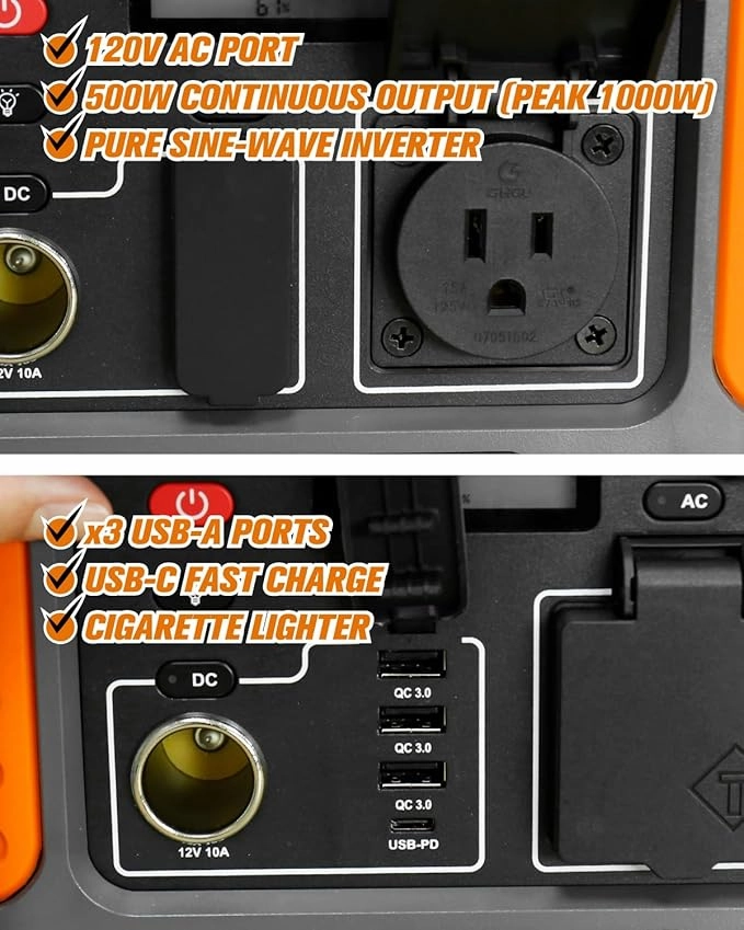 BALDR Portable Power Station 500W. 288Wh Solar Generator