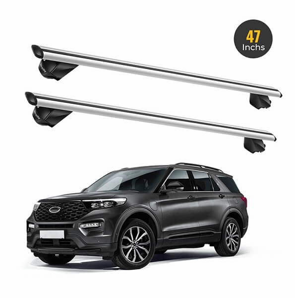 BougeRV Roof Rack Cross Bars (Universal. 47'' Silver)