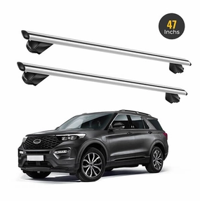 BougeRV Roof Rack Cross Bars (Universal. 47'' Silver)