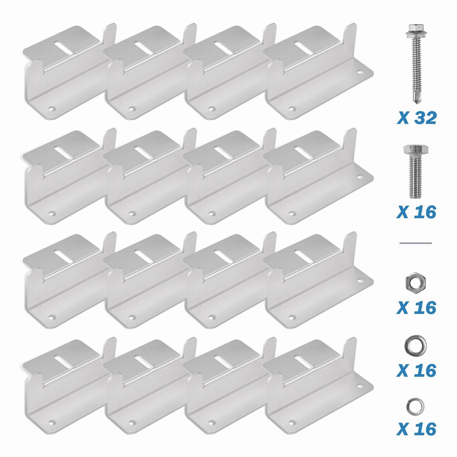 BougeRV Solar Panel Mounting Z Bracket Mount Kits (4 set 16 Units)
