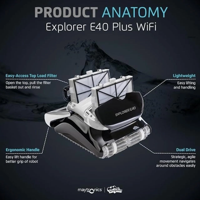 Dolphin Explorer E40 Wi-Fi Robotic Pool Vacuum Cleaner -NEW