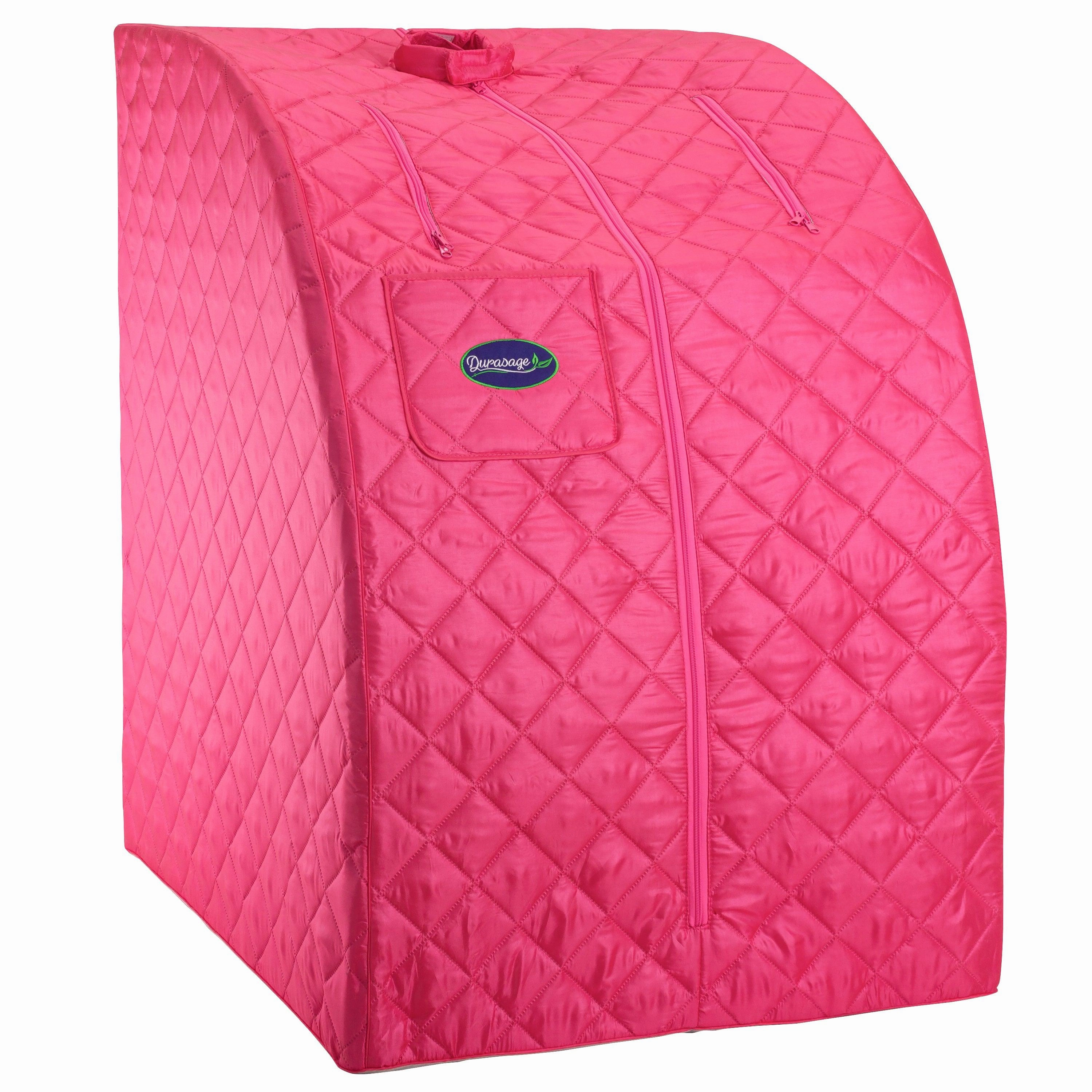 Durasage Health - Durasage Lightweight Portable Personal Steam Sauna Spa for Relaxation at Home. 60 Minute Timer. 800 Watt Steam Generator. Chair Included - Fuchsia