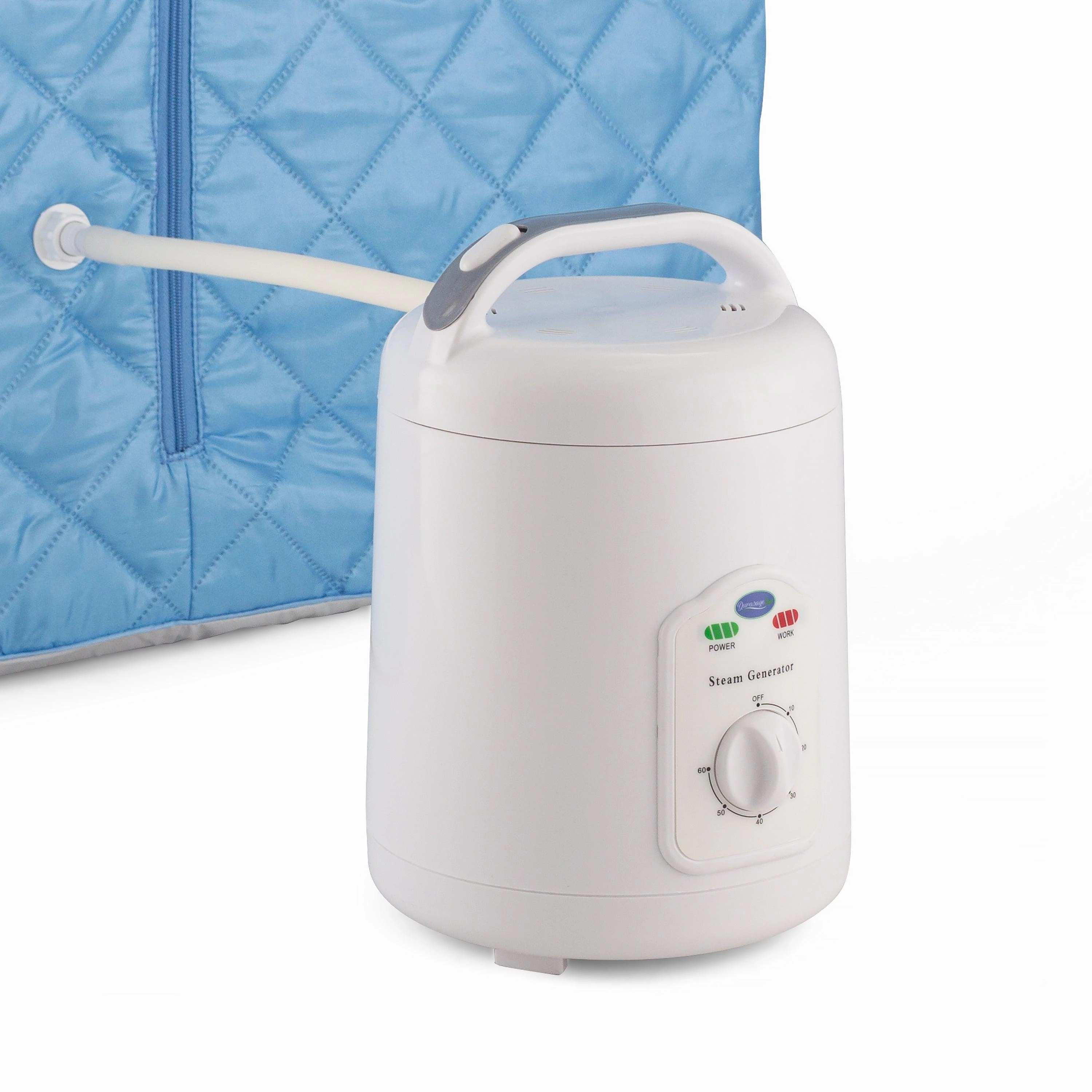Durasage Health - Durasage Lightweight Portable Personal Steam Sauna Spa for Relaxation at Home. 60 Minute Timer. 800 Watt Steam Generator. Chair Included - Light Blue
