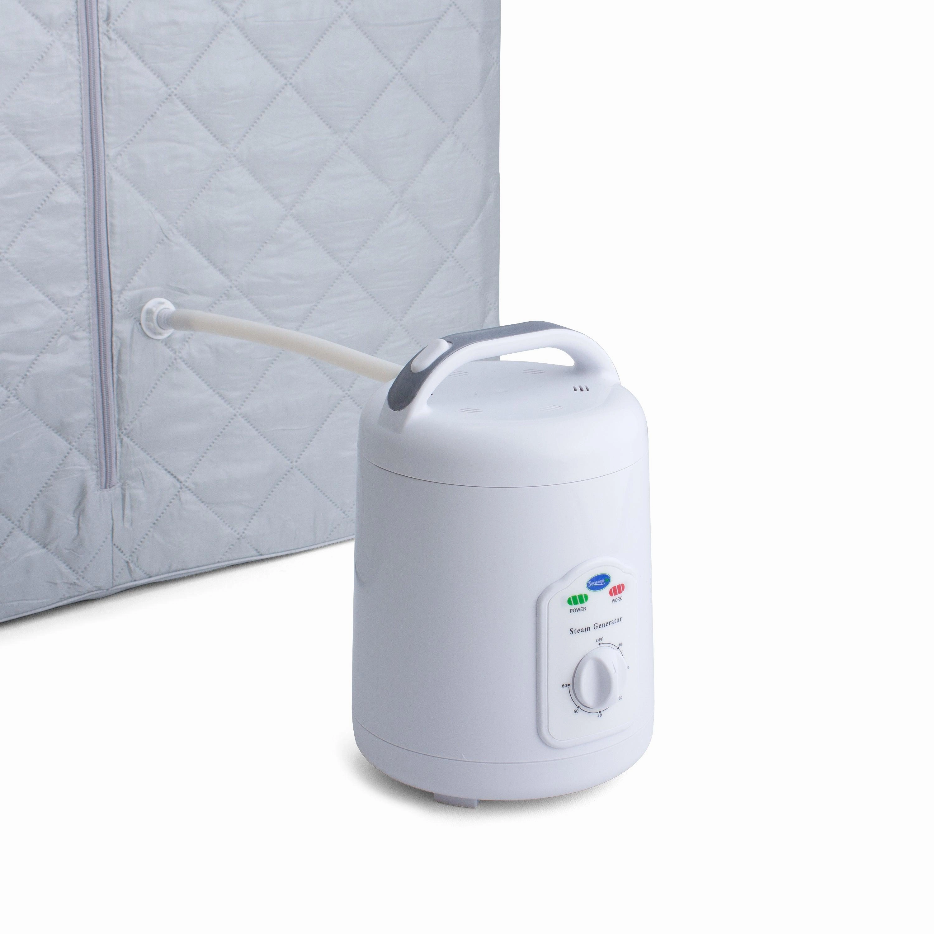 Durasage Health - Durasage Lightweight Portable Personal Steam Sauna Spa for Relaxation at Home. 60 Minute Timer. 800 Watt Steam Generator. Chair Included - Silver