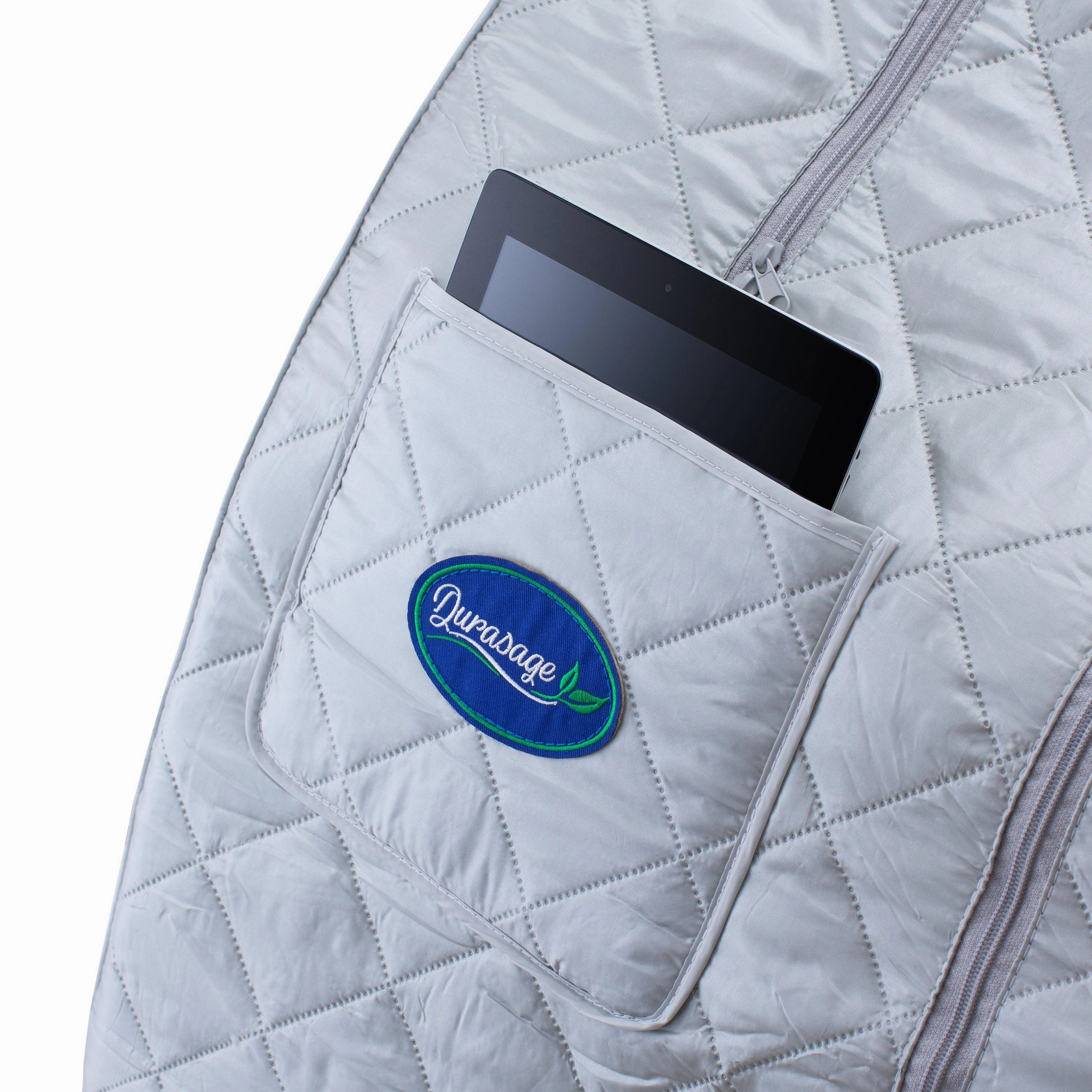 Durasage Health - Durasage Lightweight Portable Personal Steam Sauna Spa for Relaxation at Home. 60 Minute Timer. 800 Watt Steam Generator. Chair Included - Silver