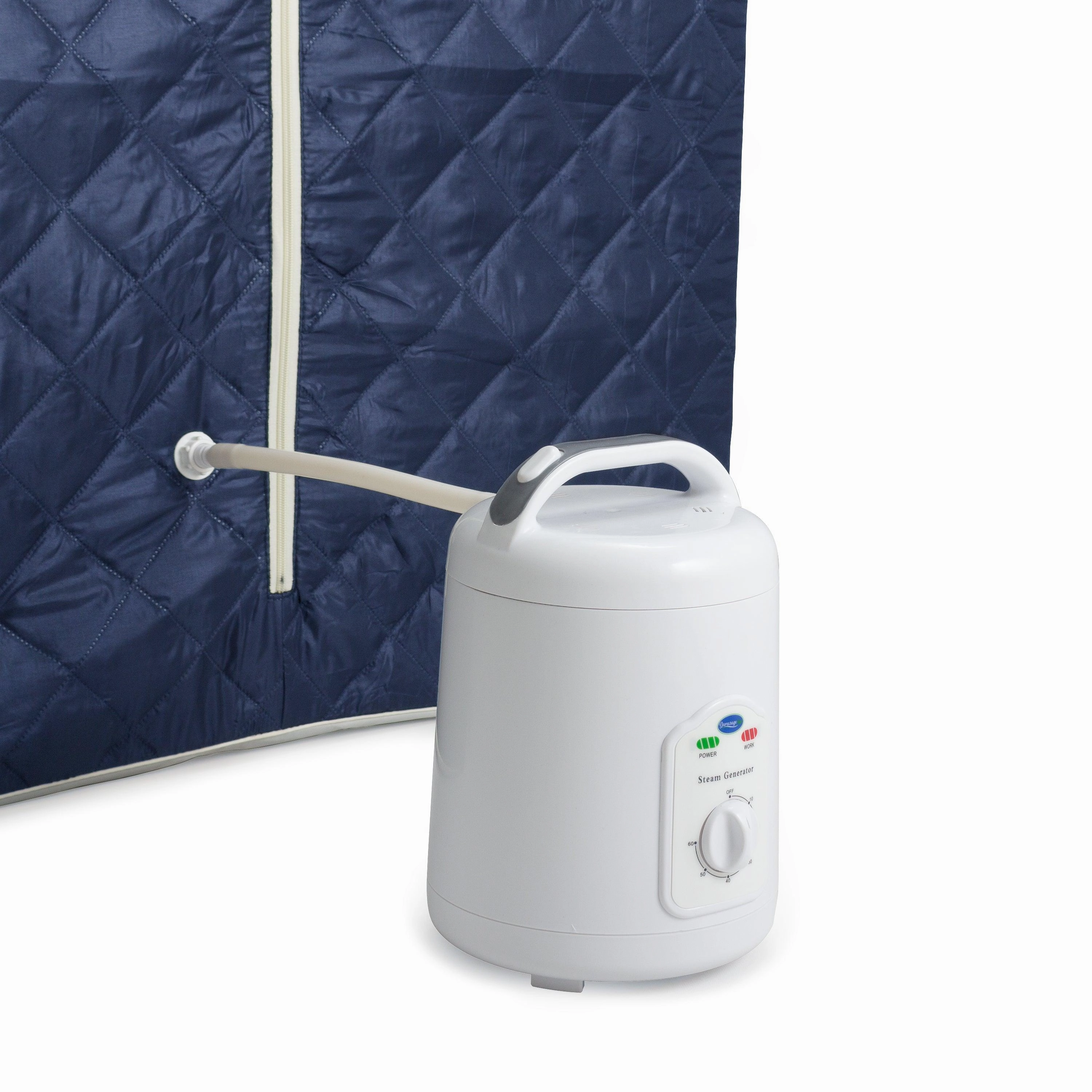 Durasage Health - Durasage Oversized Portable Personal Steam Sauna Spa for Relaxation at Home. 60 Minute Timer. 800 Watt Steam Generator. Chair Included - Satin Blue