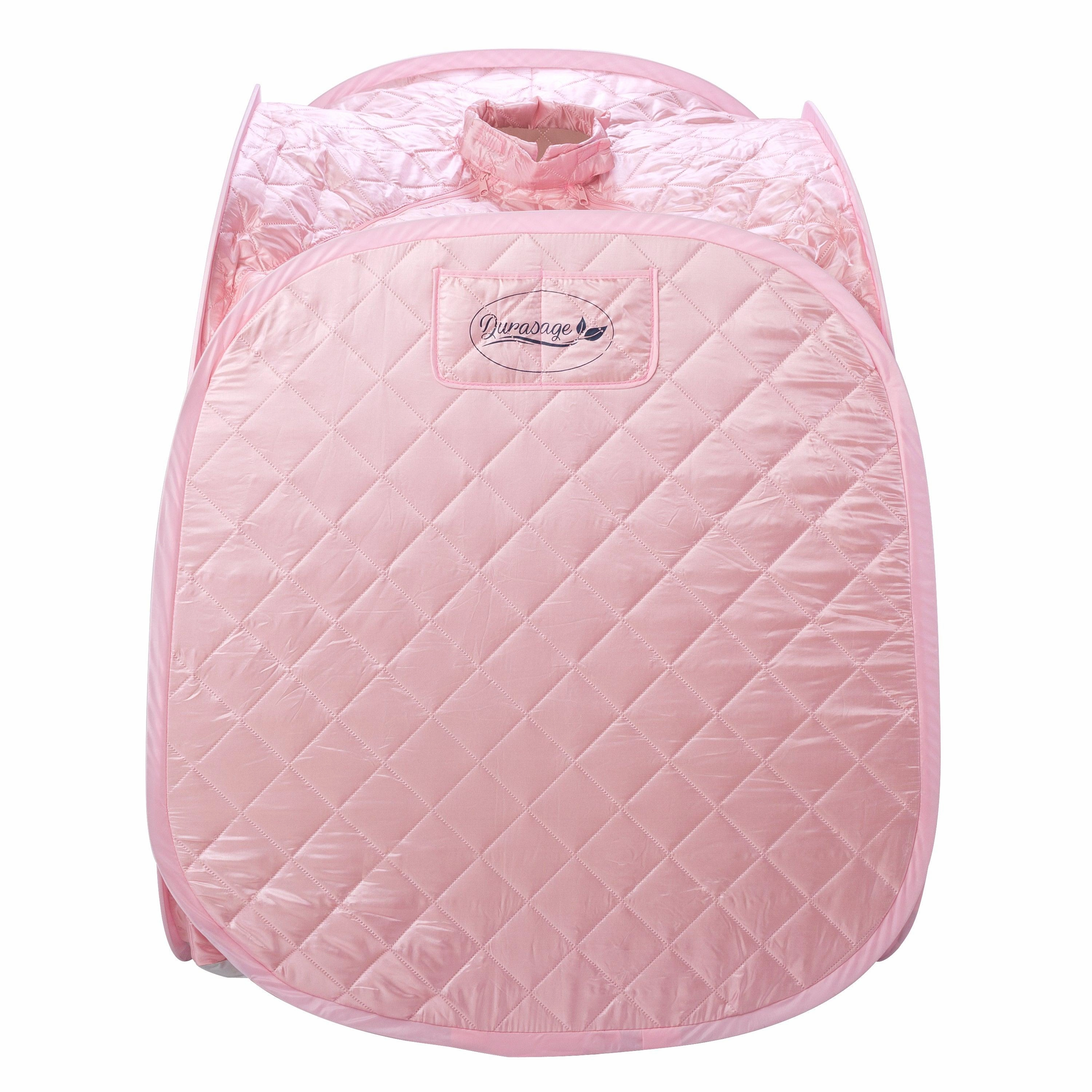 Durasage Health - Durasage Personal Foldable Steam Sauna for Relaxation at Home. 60 Minute Timer. 800 Watt Steam Generator. Chair Included - Light Pink