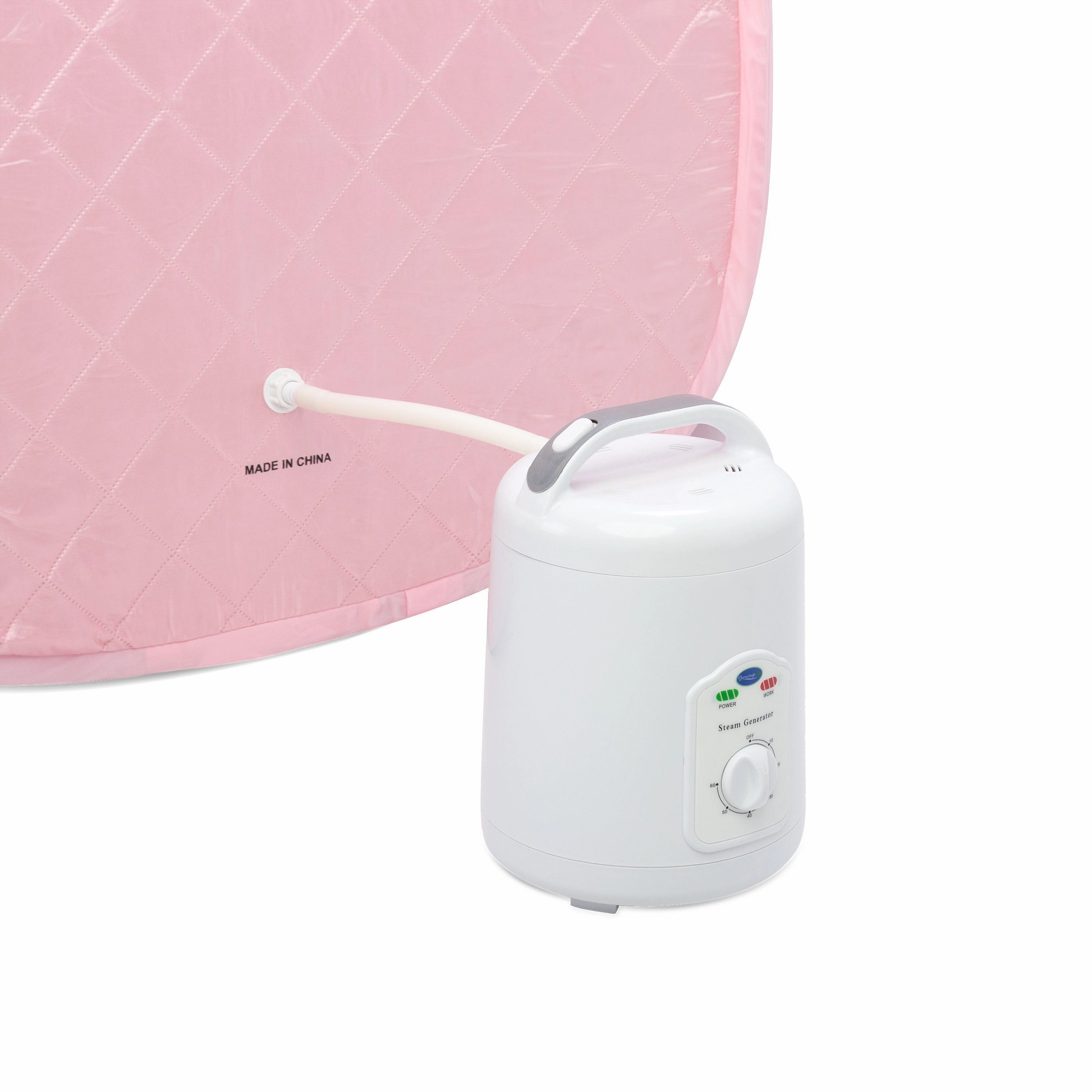 Durasage Health - Durasage Personal Foldable Steam Sauna for Relaxation at Home. 60 Minute Timer. 800 Watt Steam Generator. Chair Included - Light Pink