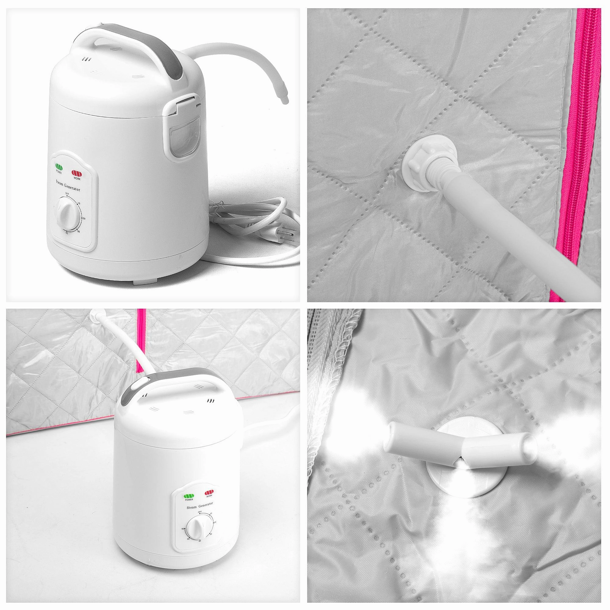 Durasage Health - Lightweight Personal Steam Sauna for Weight Loss. Detox & Relaxation. 60 Minute Timer - Pink