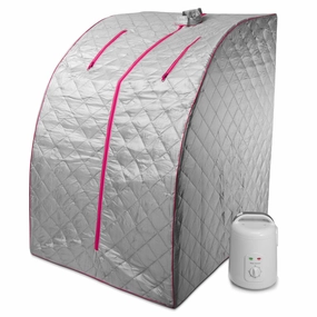 Durasage Health - Lightweight Personal Steam Sauna for Weight Loss. Detox & Relaxation. 60 Minute Timer - Pink