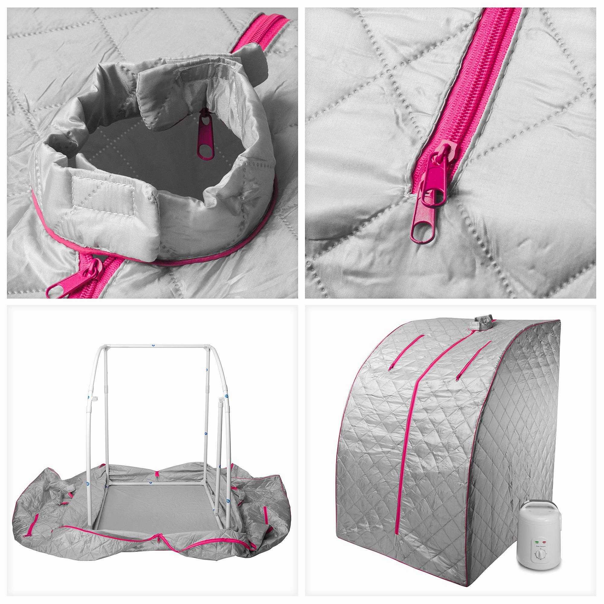 Durasage Health - Lightweight Personal Steam Sauna for Weight Loss. Detox & Relaxation. 60 Minute Timer - Pink