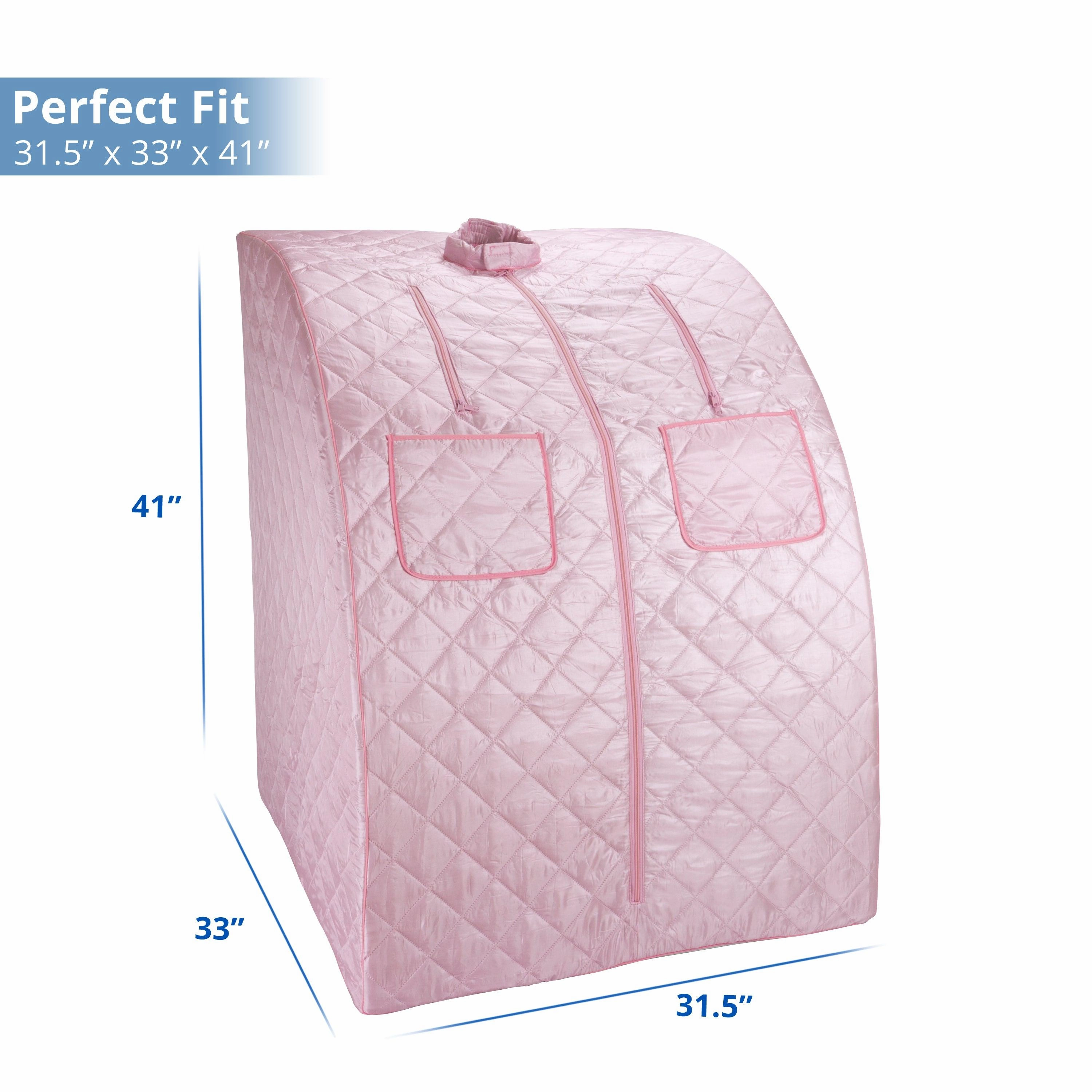 Durasage Health - Oversized Portable Steam Sauna for Weight Loss. Detox & Relaxation at Home. Chair Included - Pink