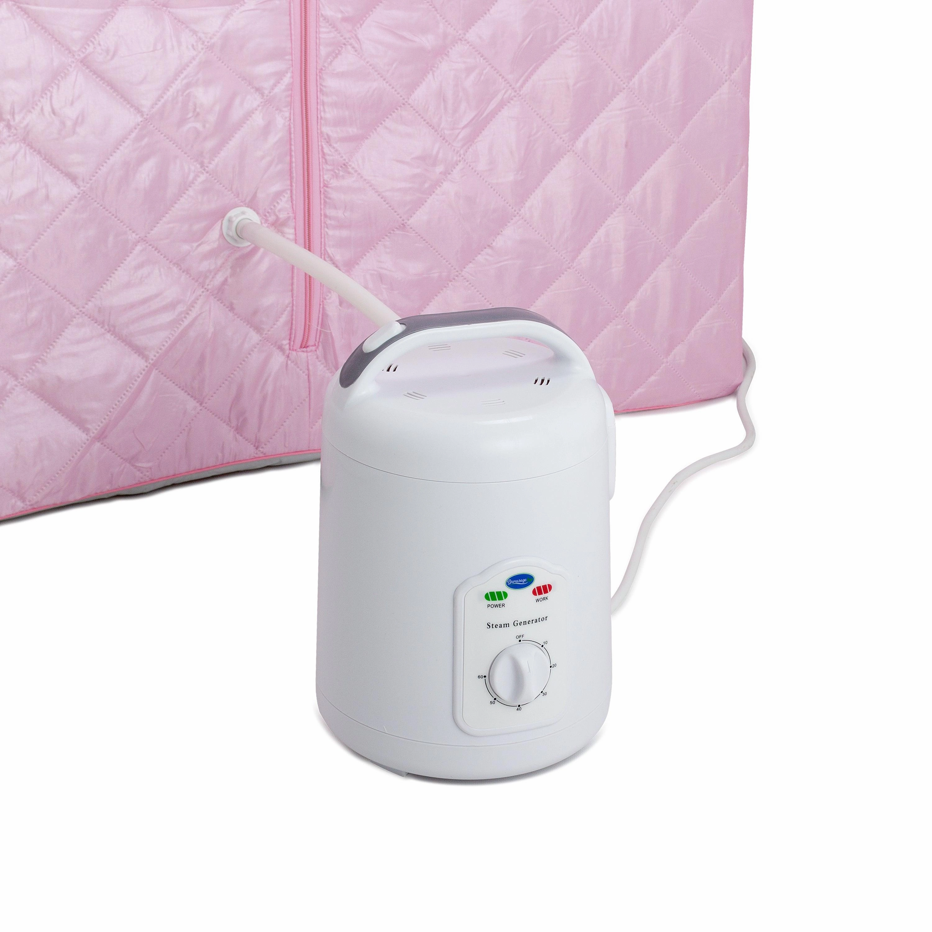 Durasage Health - Oversized Portable Steam Sauna for Weight Loss. Detox & Relaxation at Home. Chair Included - Pink
