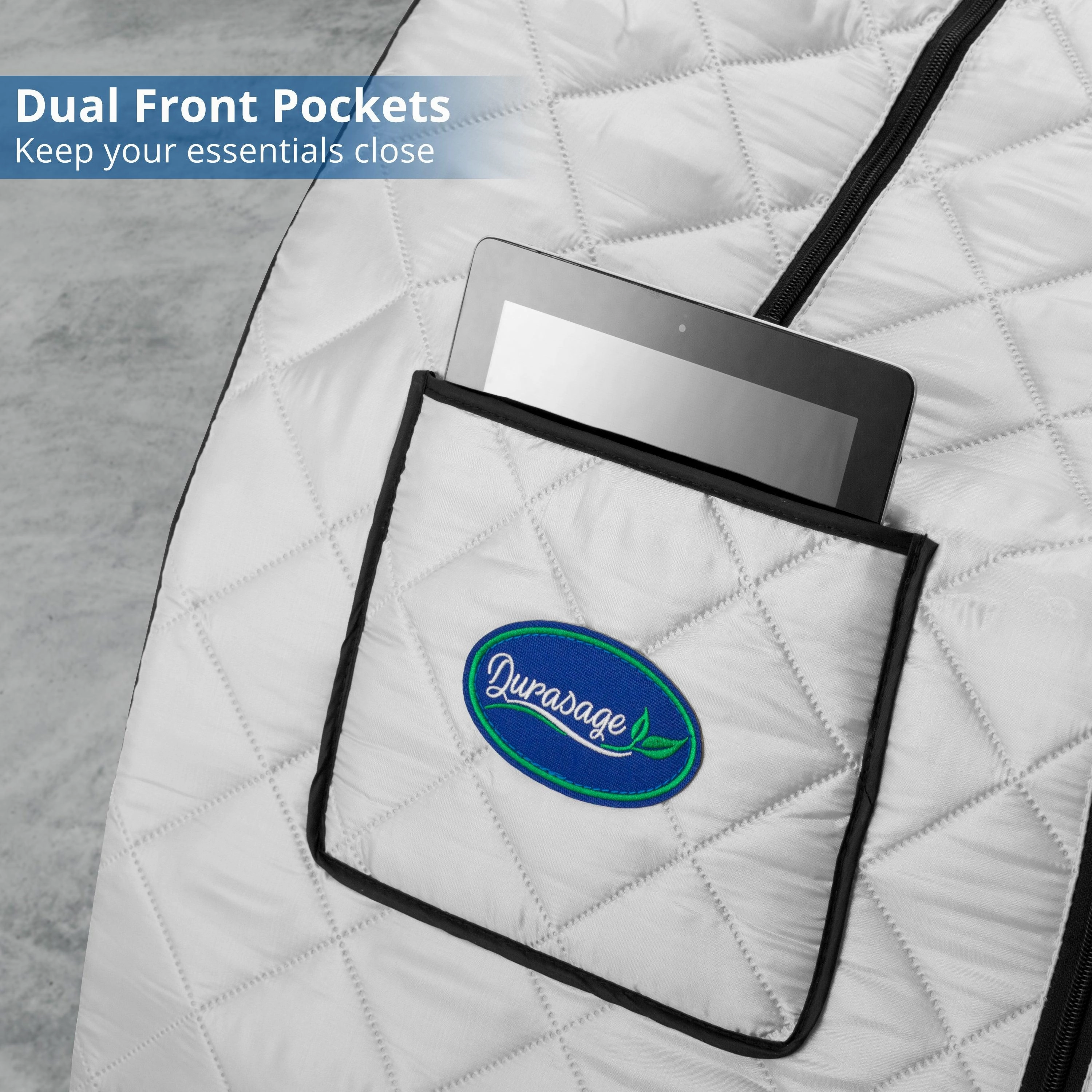 Durasage Health - Oversized Portable Steam Sauna for Weight Loss. Detox & Relaxation at Home. Chair Included - Silver