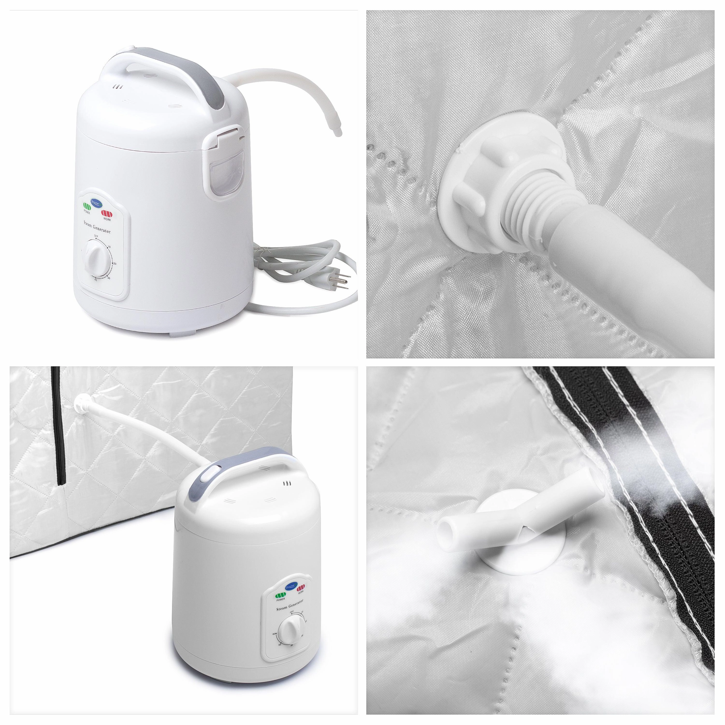 Durasage Health - Oversized Portable Steam Sauna for Weight Loss. Detox & Relaxation at Home. Chair Included - Silver