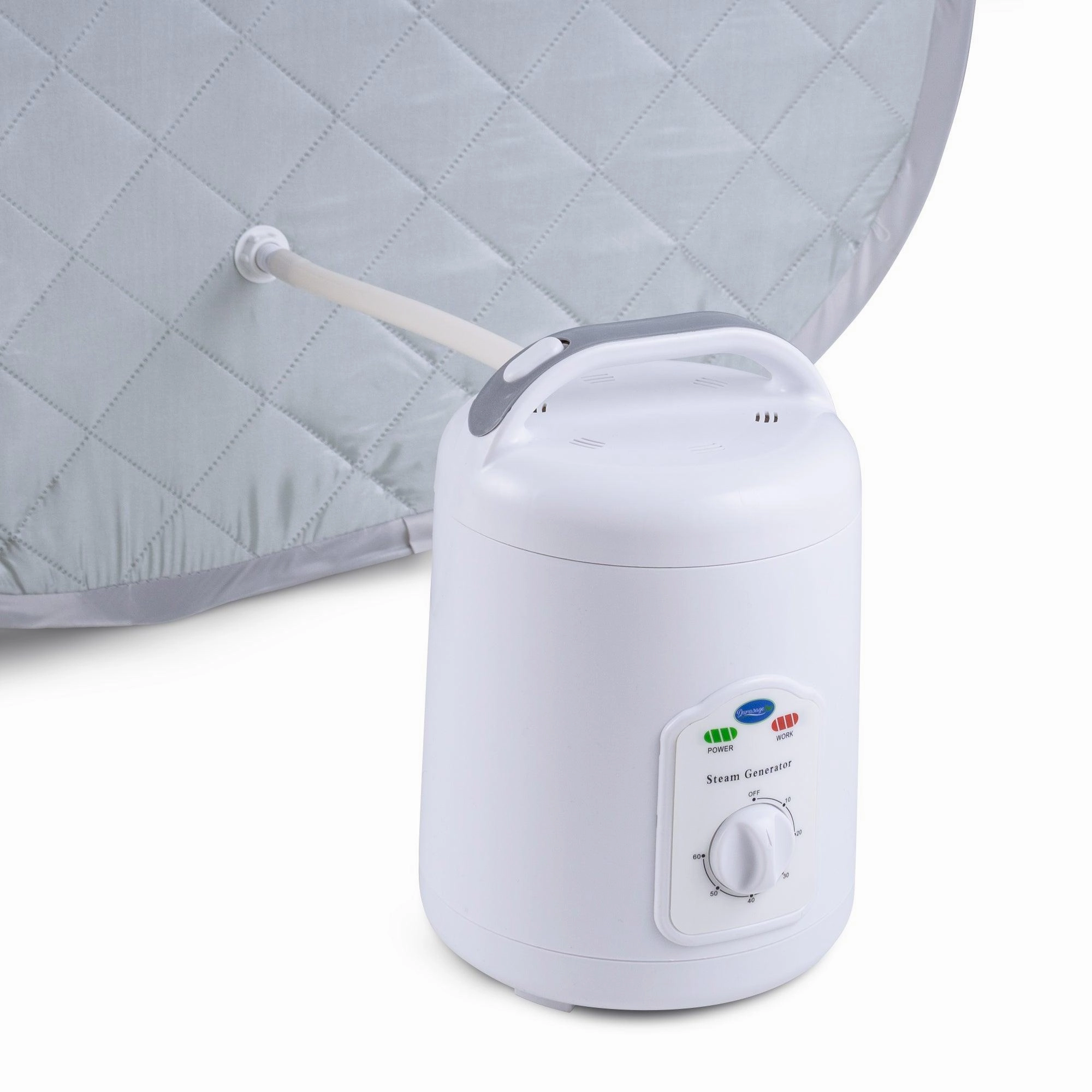 Durasage Health - Personal Foldable Steam Sauna for Weight Loss. Detox. Relaxation at Home. 60 Minute Timer. 800 Watt Steam Generator. Chair Included (Silver)