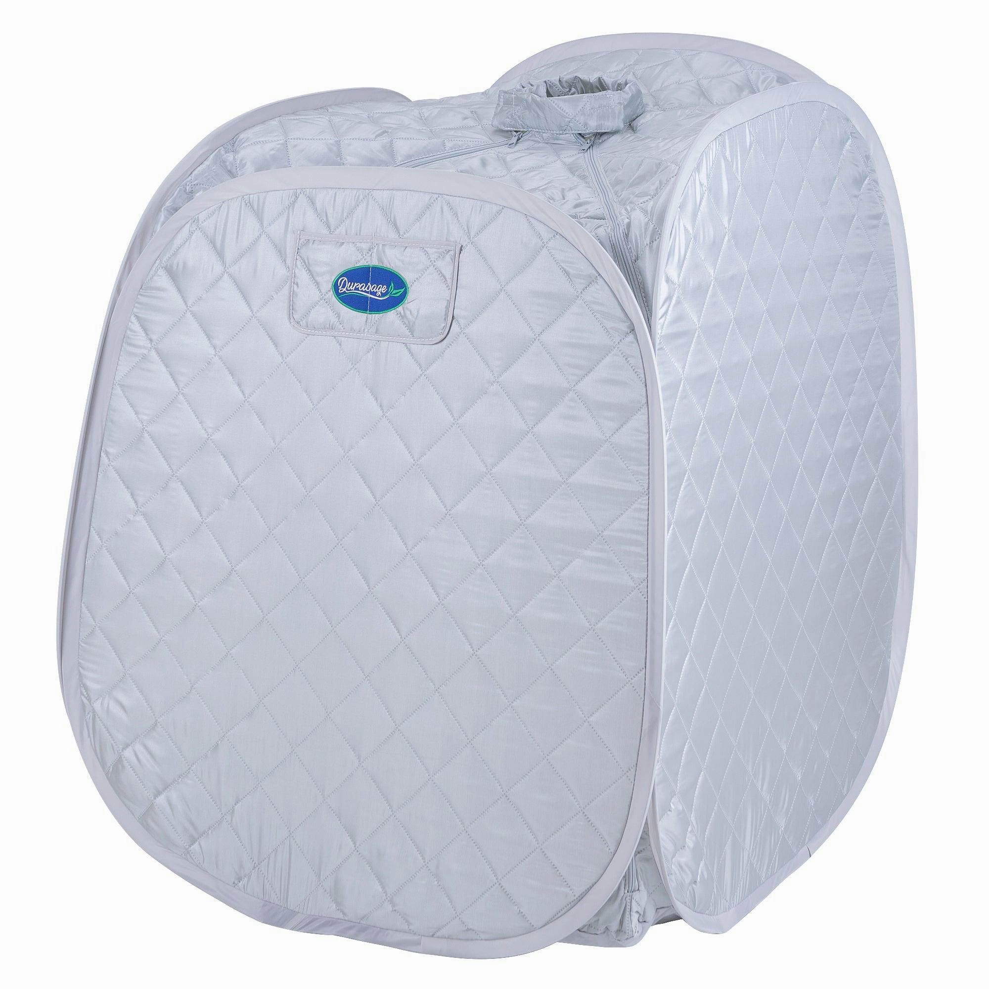 Durasage Health - Personal Foldable Steam Sauna for Weight Loss. Detox. Relaxation at Home. 60 Minute Timer. 800 Watt Steam Generator. Chair Included (Silver)
