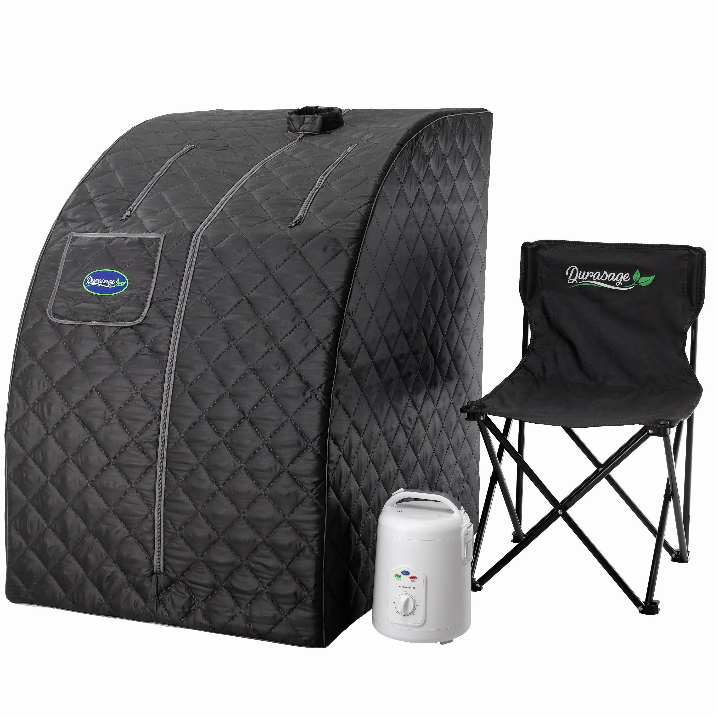 Durasage Health - Personal Steam Sauna for Weight Loss. Detox & Relaxation at Home. Chair Included - (Black)