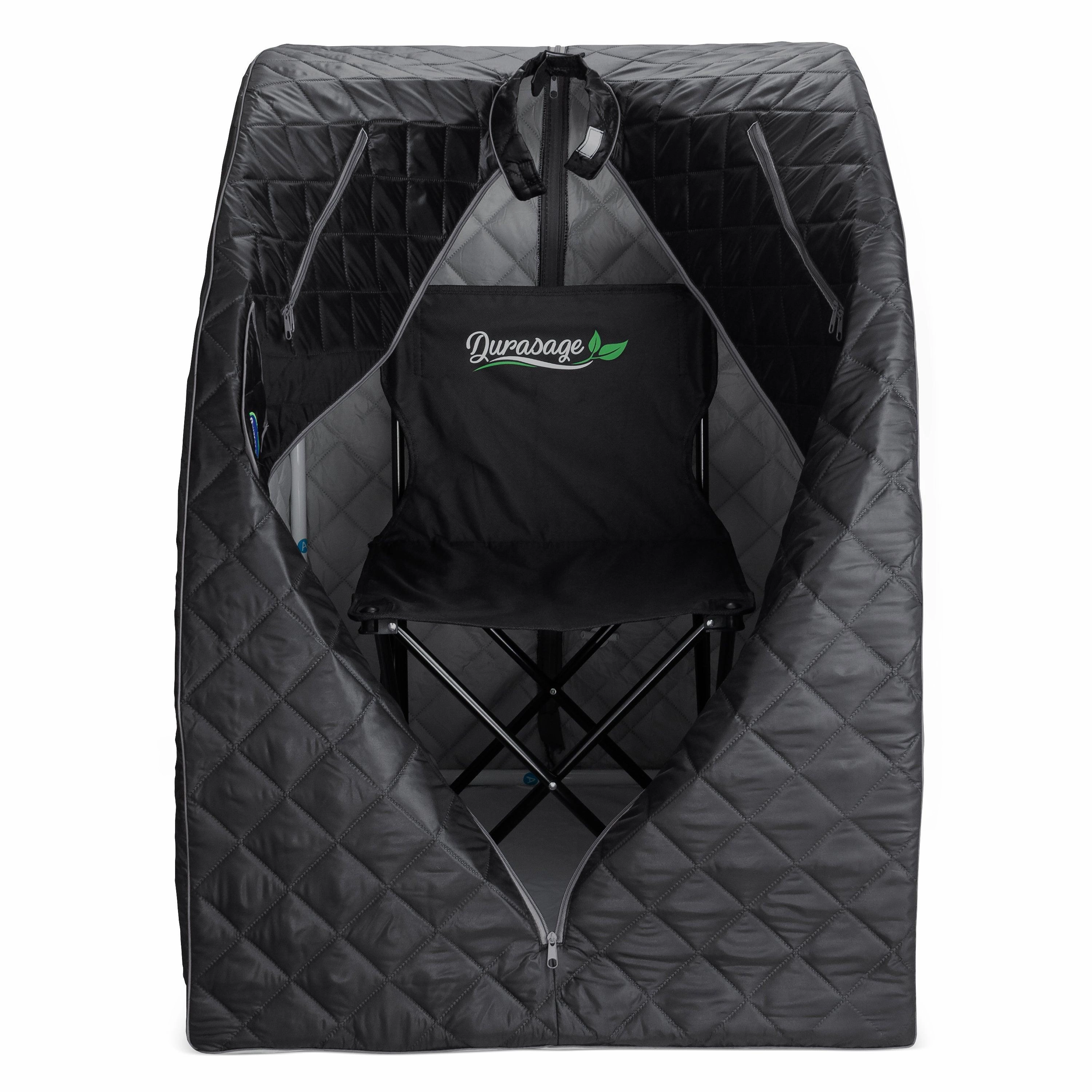 Durasage Health - Personal Steam Sauna for Weight Loss. Detox & Relaxation at Home. Chair Included - (Black)